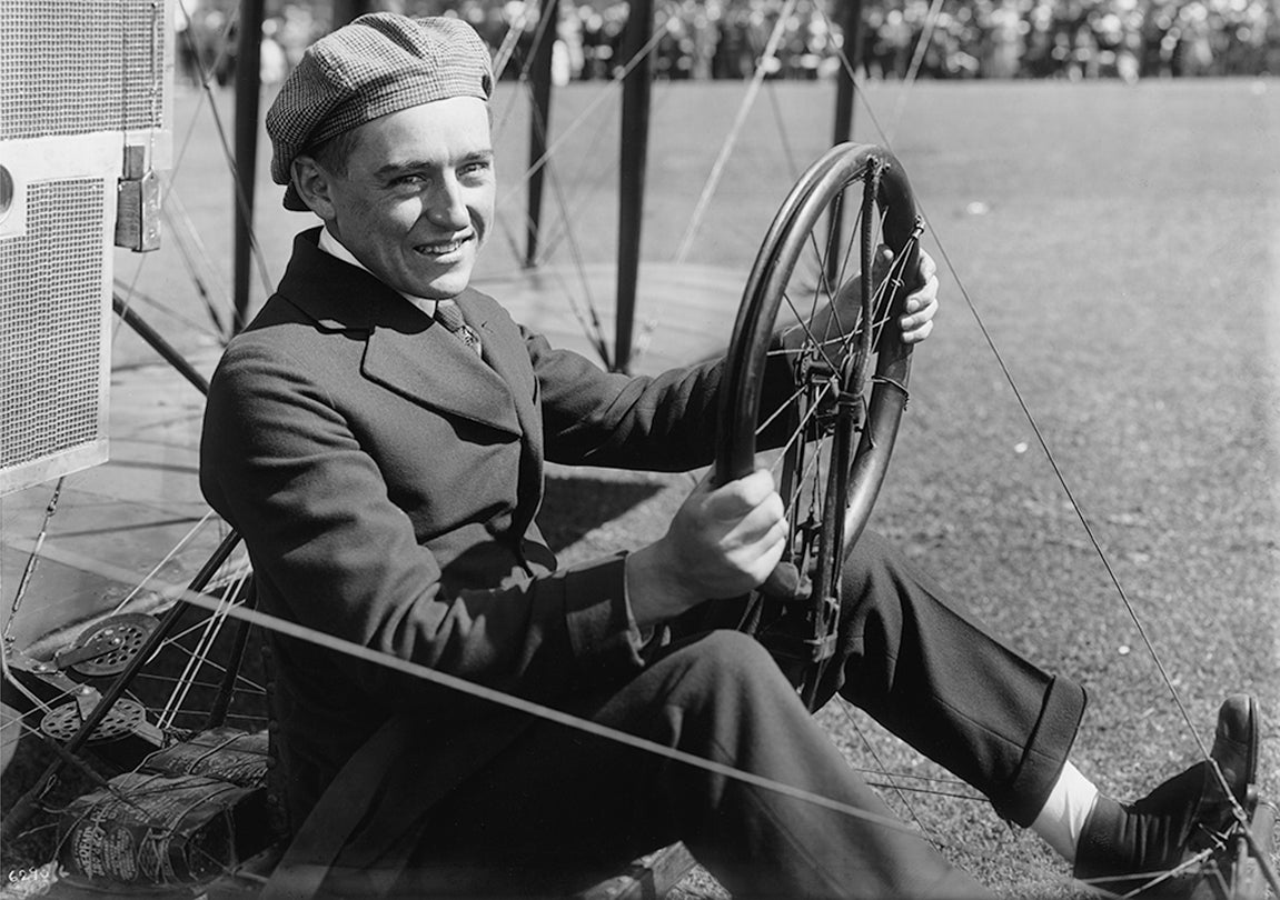 Art Smith in his biplane at the Panama-Pacific International Exposition, San Francisco  1915