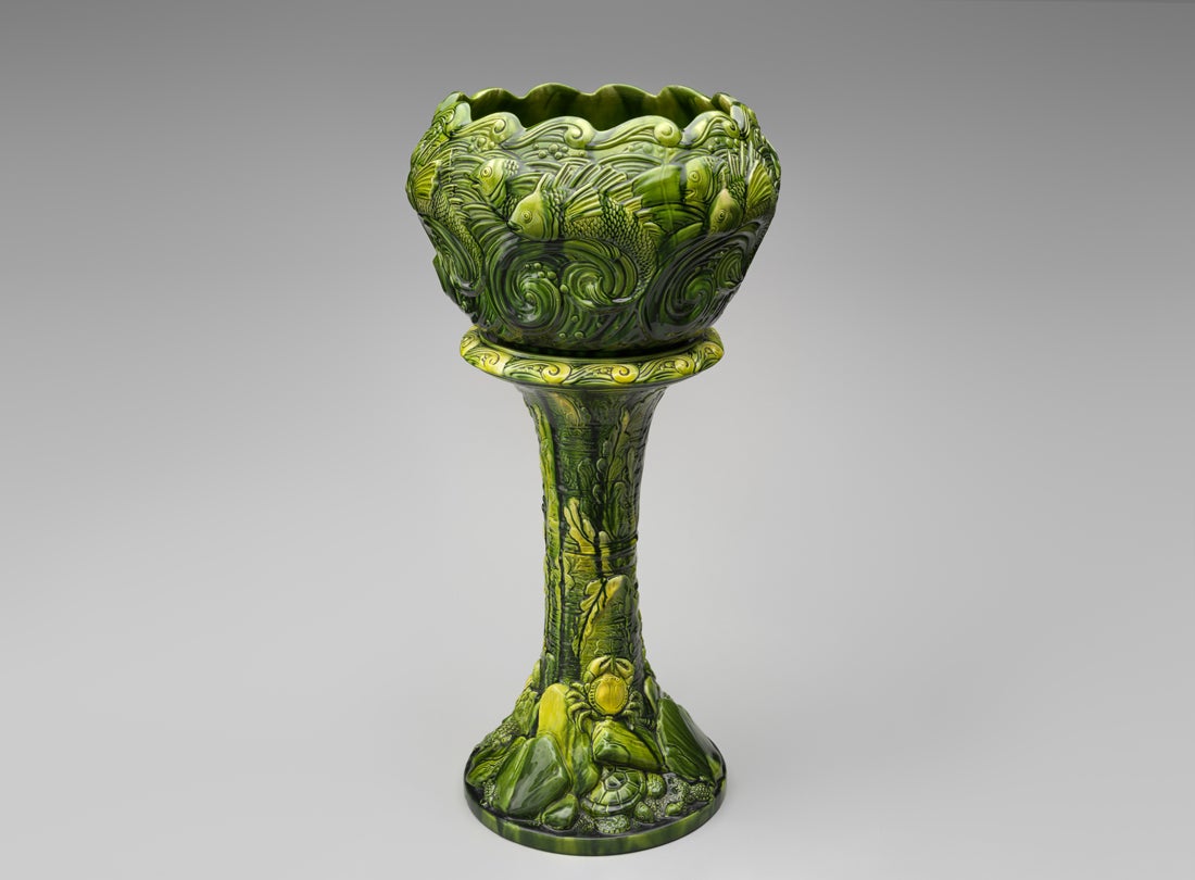 “Oceana” jardinière and pedestal c. 1900