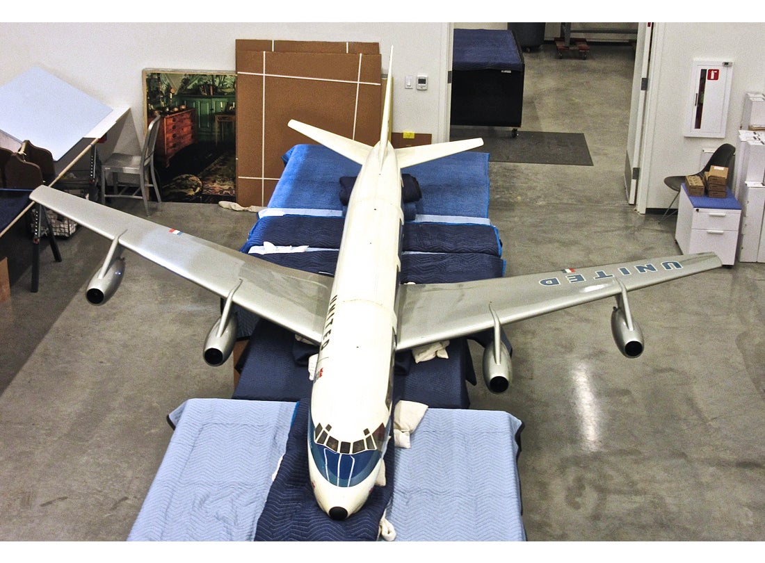 United Air Lines Douglas DC-8 cutaway model aircraft [exterior]  late 1950s