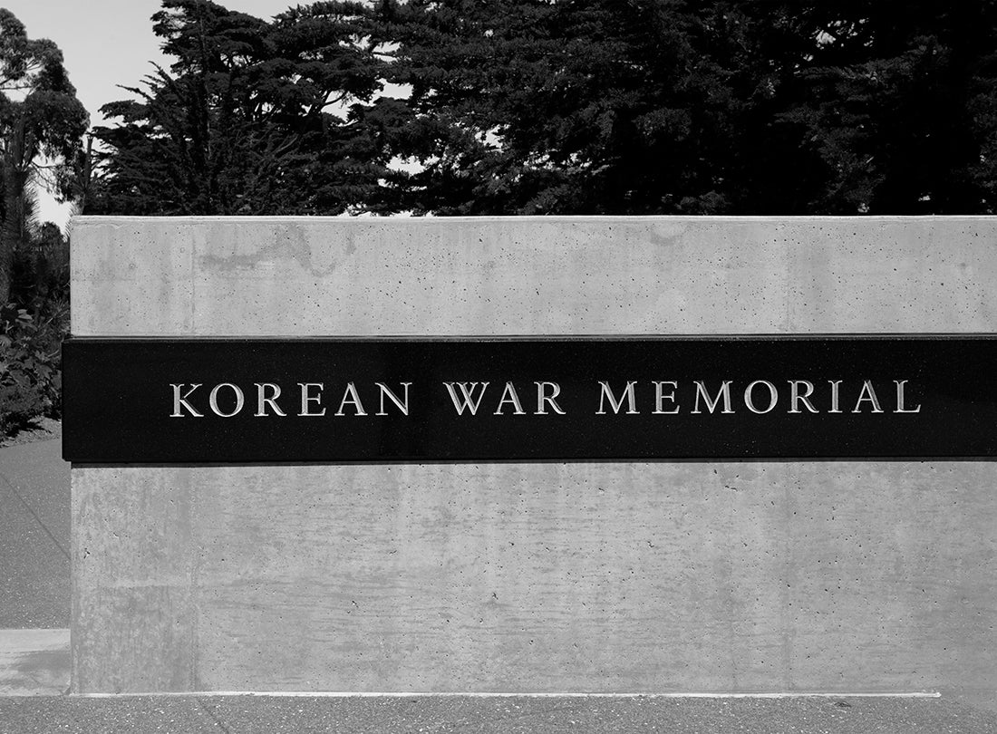 Reflection of Golden Gate and Marin Headlands in Korean War Memorial  2017