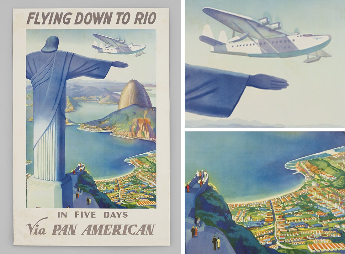Pan American Airways Flying Down to Rio travel poster  c. 1934