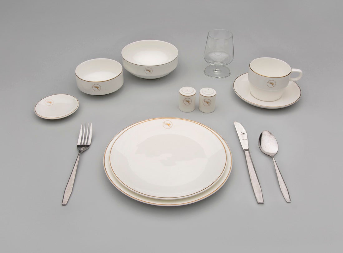 Qantas Airways “Alice Springs” first-class meal service set  