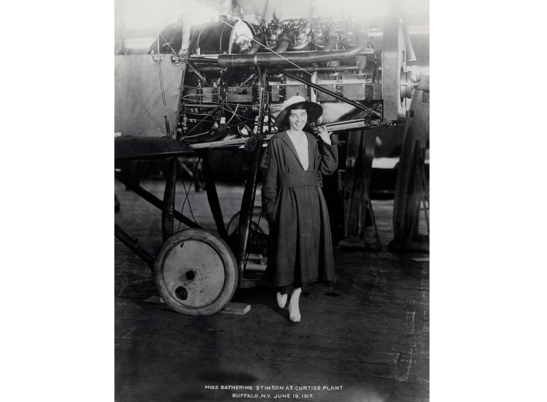 Katherine Stinson at the Curtiss Plant, Buffalo, New York  1917