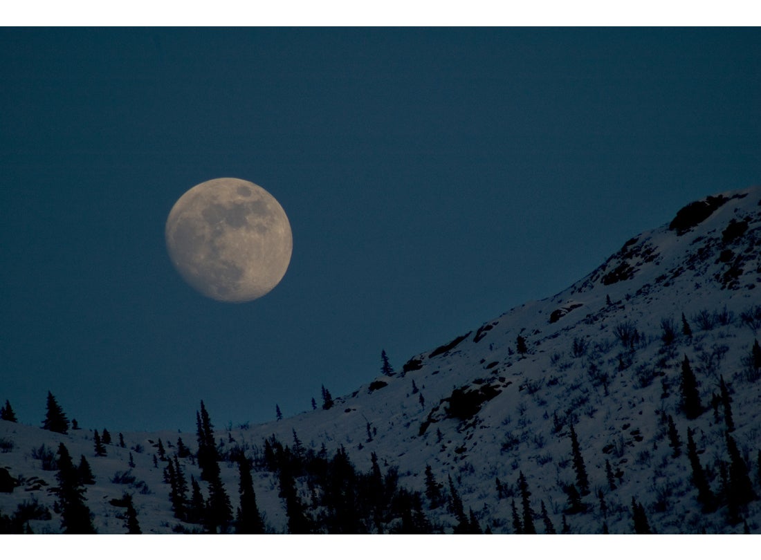 Moon Setting Over the Brooks Range Mountains, Alaska 2008