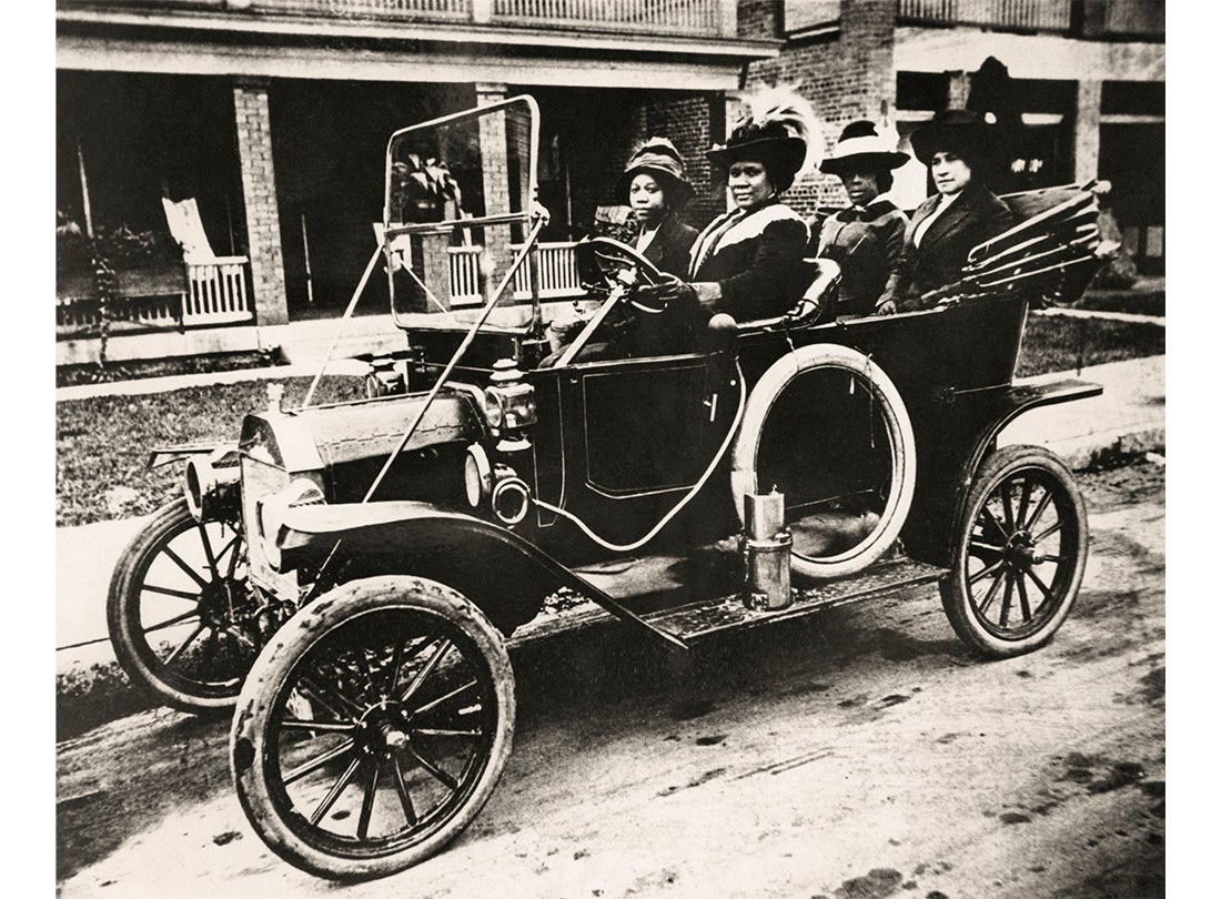 Madam C. J. Walker behind the wheel of her Model T Ford