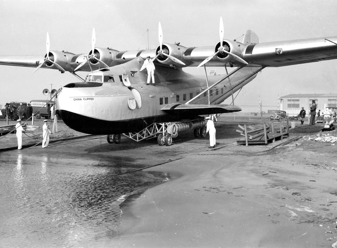 Pan American Airways Martin M-130 China Clipper on the launching cradle, Alameda, California 1935