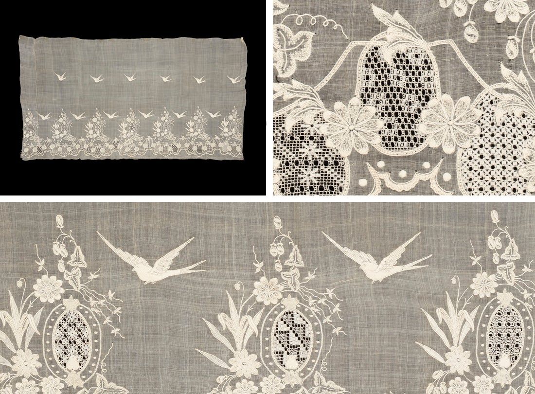  María Clara sleeve with bird motifs  early 20th century 