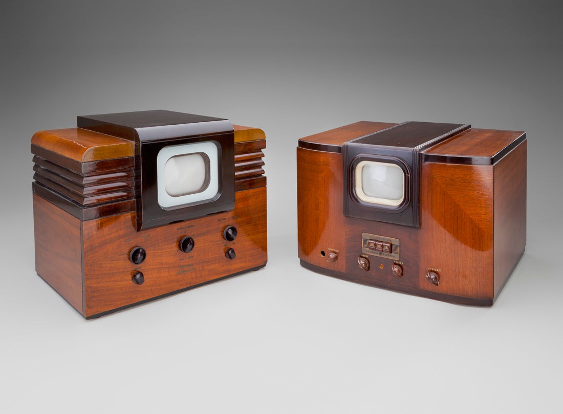 RCA TT-5 television and GE HM-171 television