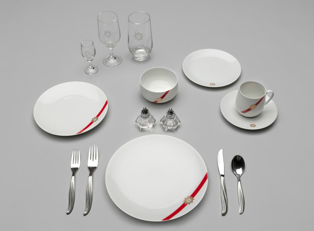 TWA (Trans World Airlines) Royal Ambassador first-class meal service set 1960s–mid-1970s
