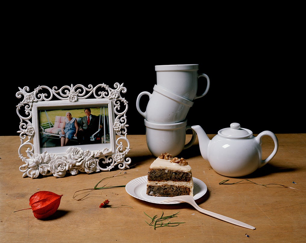 Still Life with Tea Set, Picture Frame, and Cake  2008