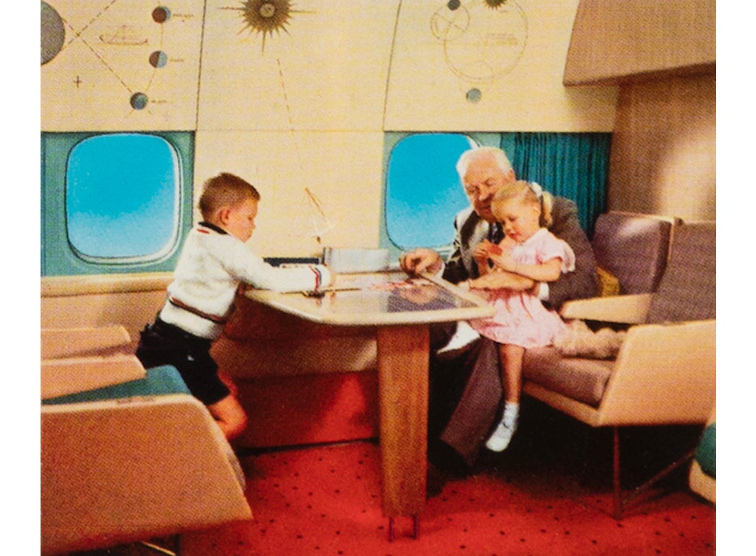 United Air Lines Douglas DC-8 brochure Red Carpet Room lounge (selection)  1959
