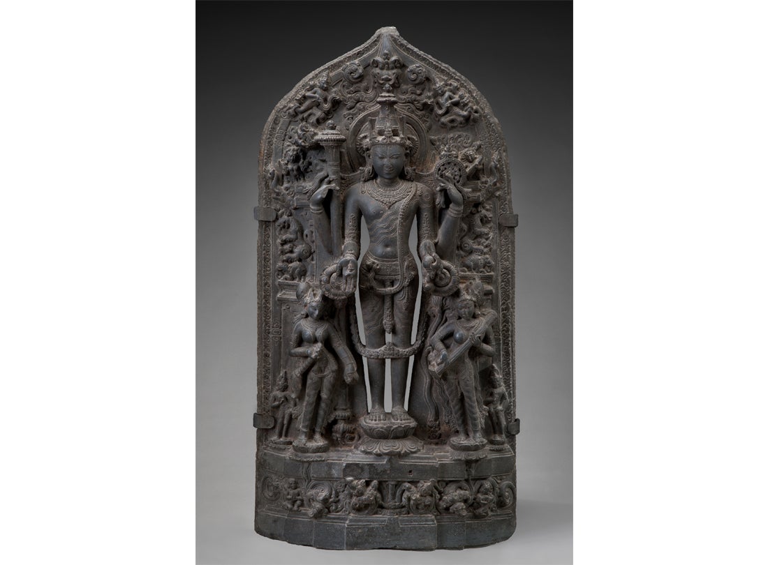 The Hindu deity Vishnu with Lakshmi and Sarasvati  c. 1100–1200