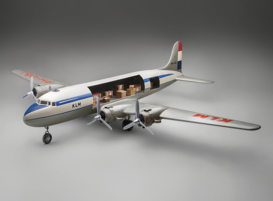 KLM (Koninklijke Luchtvaart Maatschappij) Royal Dutch Airlines Douglas DC-4 model aircraft  late 1940s