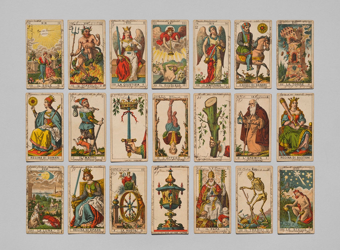 Cards from Soprafino Dellarocca tarot  1883