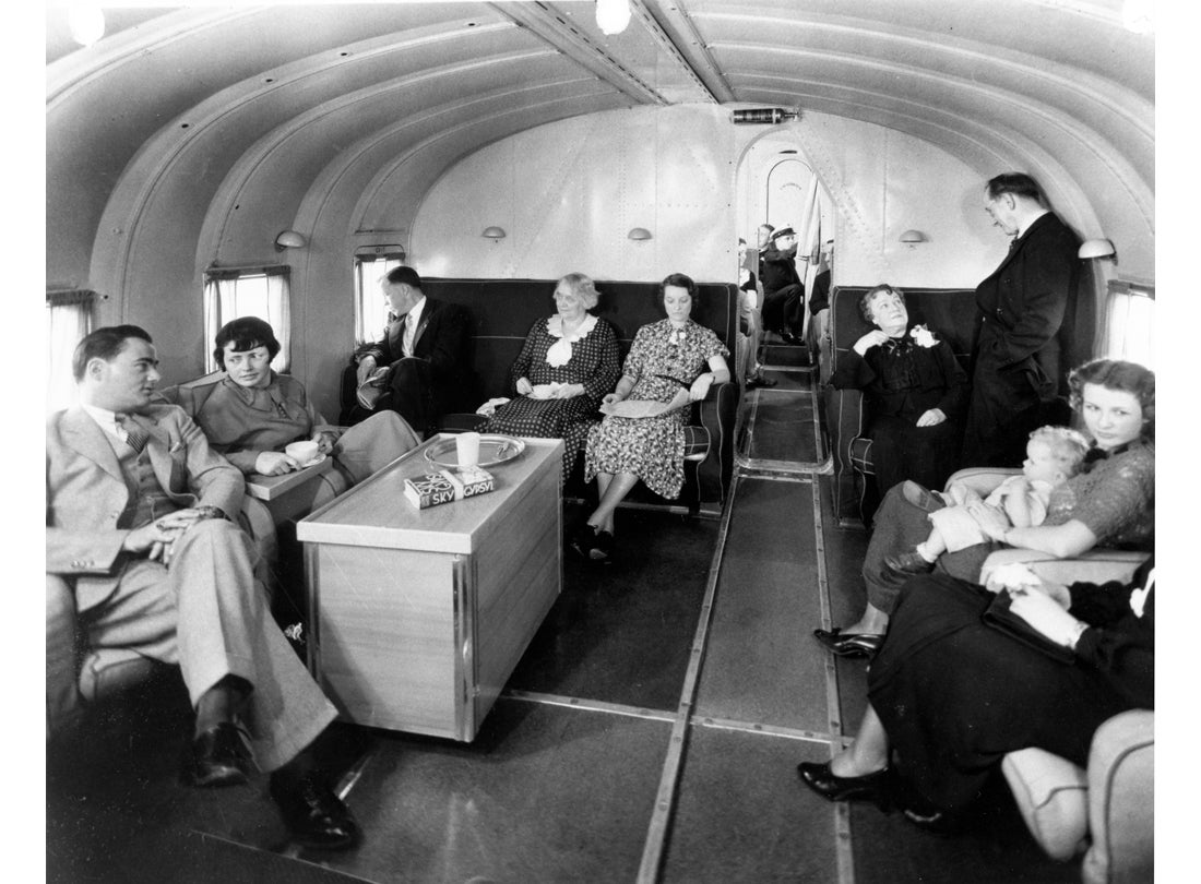Passenger lounge onboard Pan American Airways Martin M-130 China Clipper 1936 