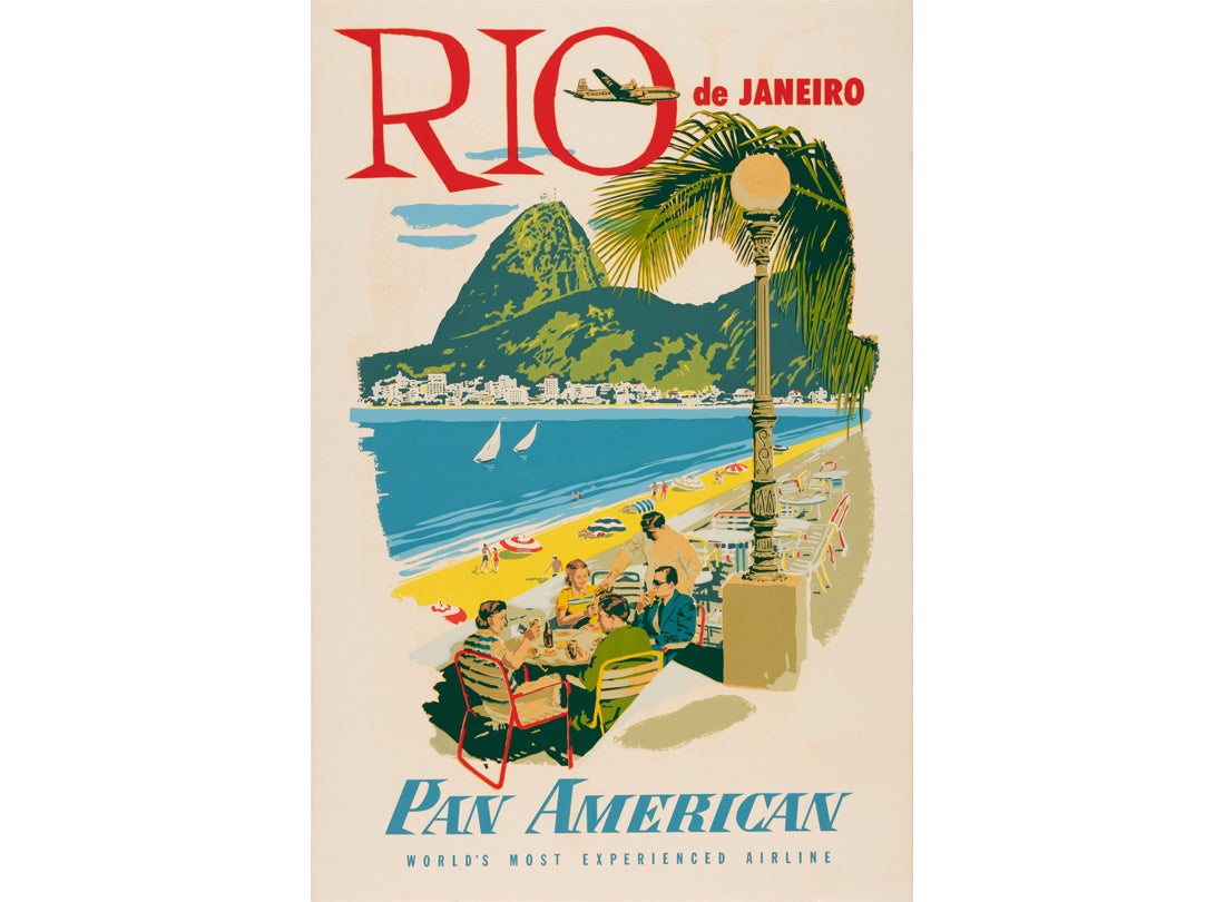 Pan American World Airways Travel Poster Rio de Janeiro  c. 1950s
