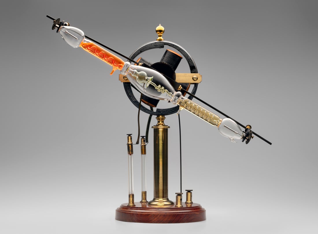 Geissler tube rotator [with modern tube]  late 19th century