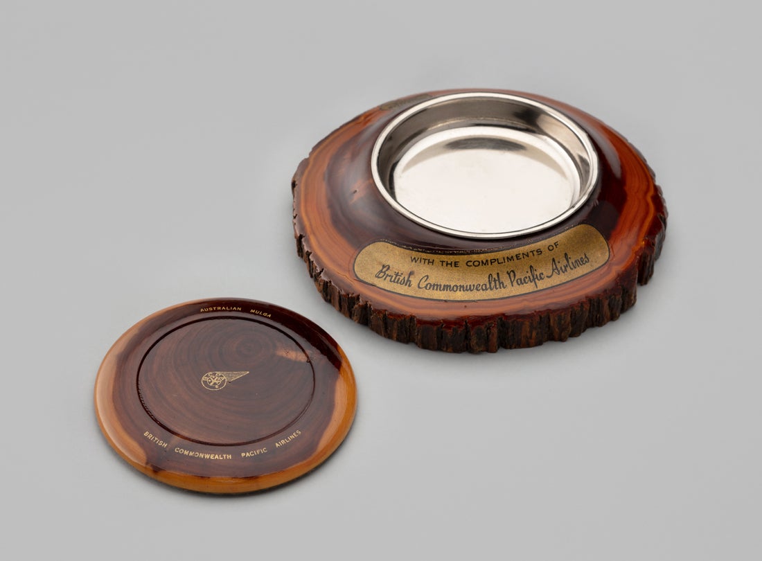 BCPA (British Commonwealth Pacific Airlines) coaster and ashtray  c. 1950