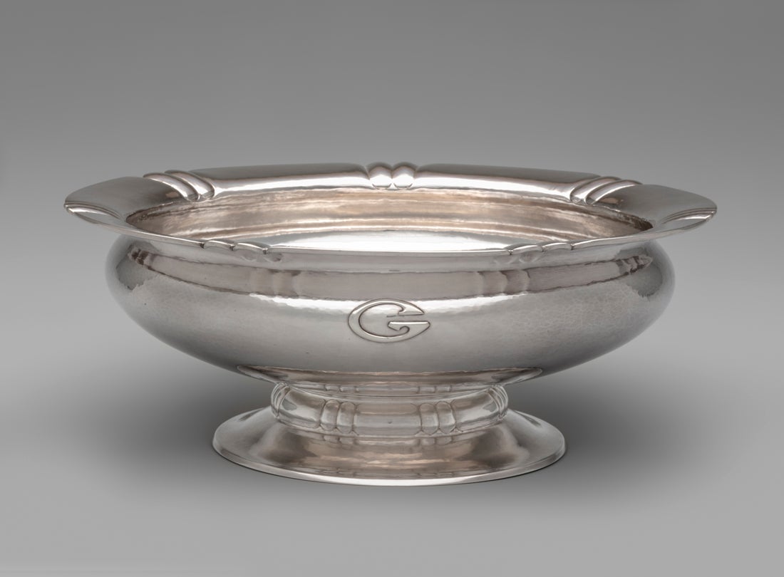Centerpiece punch bowl  c. 1929–34 The Kalo Shop  Chicago sterling silver 