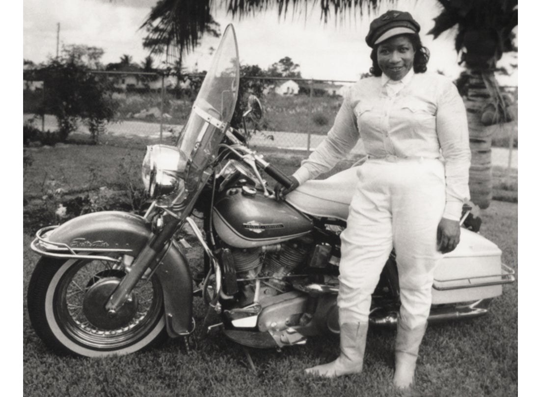 Bessie Stringfield, “The Motorcycle Queen of Miami,” and her Harley-Davidson “Panhead”