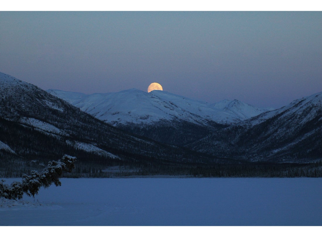 December Full Moonrise Looking North, Brooks Range Mountains, Alaska 2007