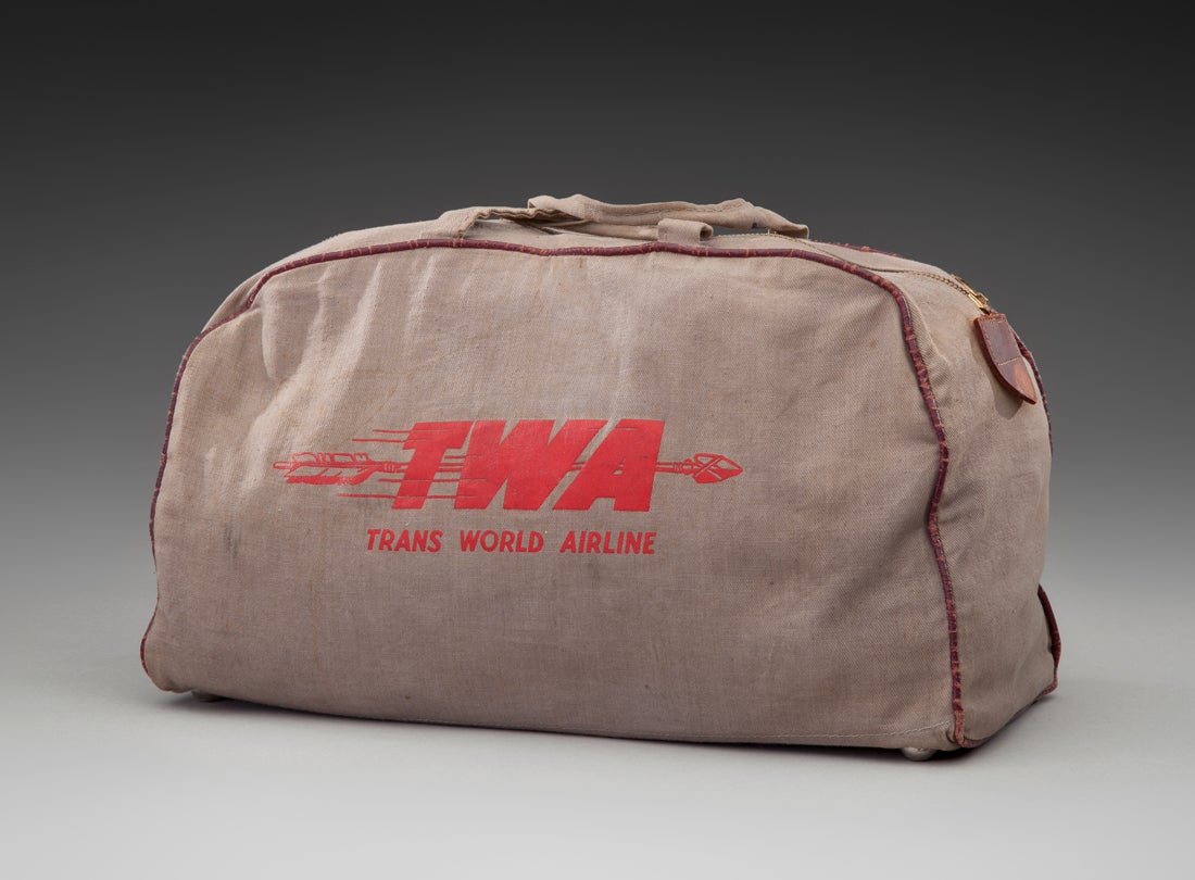 TWA (Trans World Airlines) bag  1950s