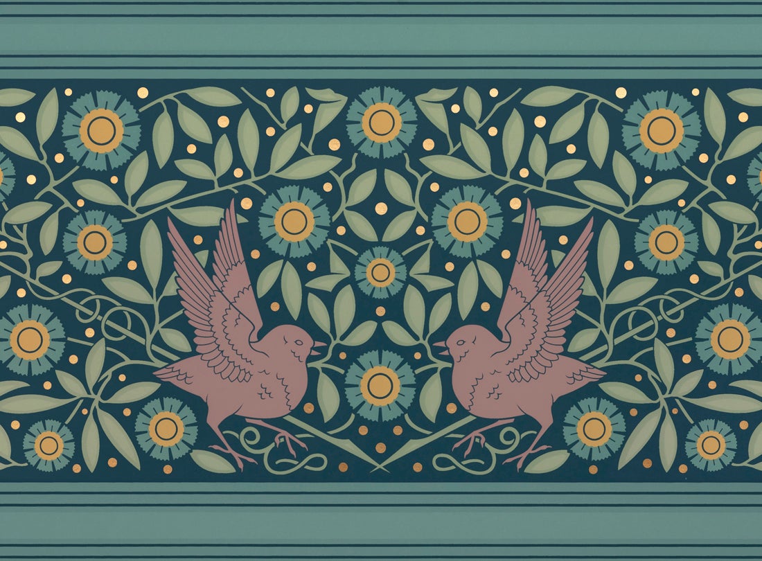 Herter sparrow frieze  2021 Bradbury & Bradbury Art Wallpapers