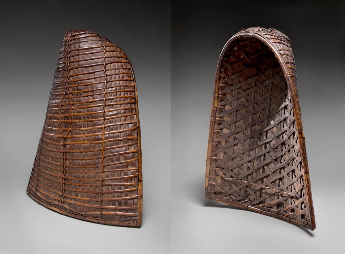 Woman’s basket and rain cape (tudung)  20th century