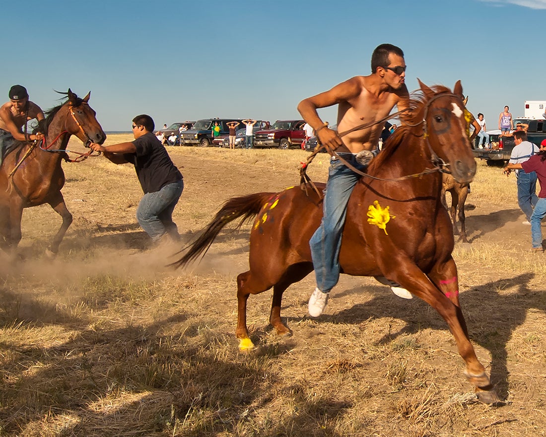 Nolan Werk, Winner, Painted Horse Relay, Begins the Race  2011