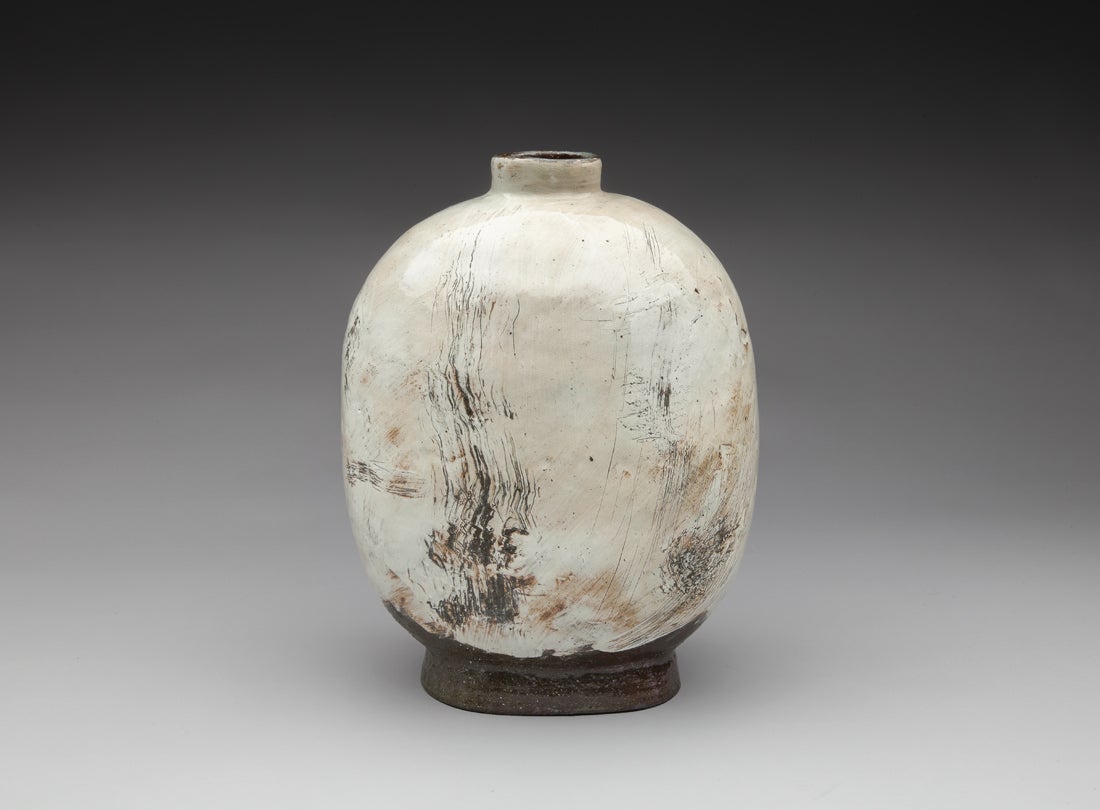 A Wind Flower  2012 Lee Kang Hyo (b. 1961) stoneware with white slip and ash glaze Courtesy of Mindy Solomon Gallery L2014.1205.002