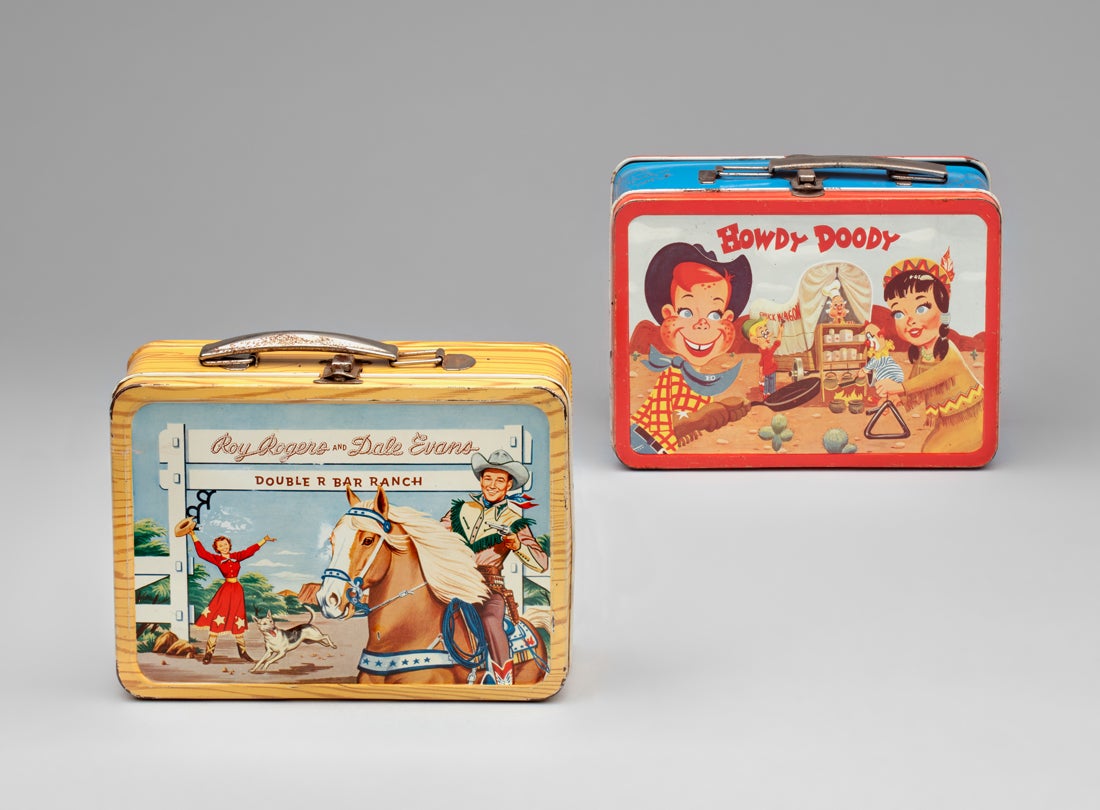 Roy Rogers and Dale Evans lunch box  1954, Howdy Doody lunch box  1954