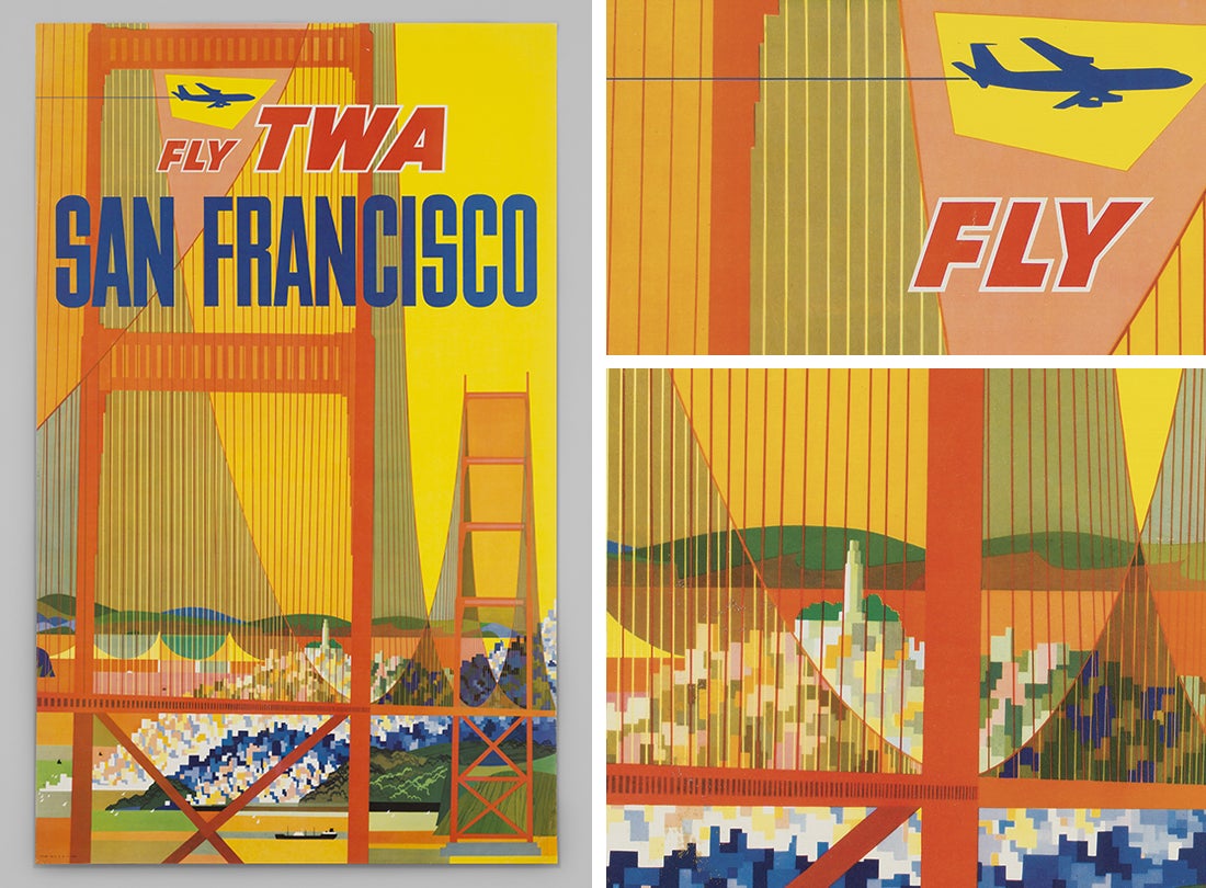 TWA (Trans World Airlines) San Francisco travel poster  c. 1959