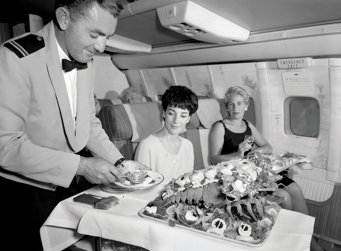 Qantas Airways first class “Blue Ribbon Service” aboard Boeing 707s