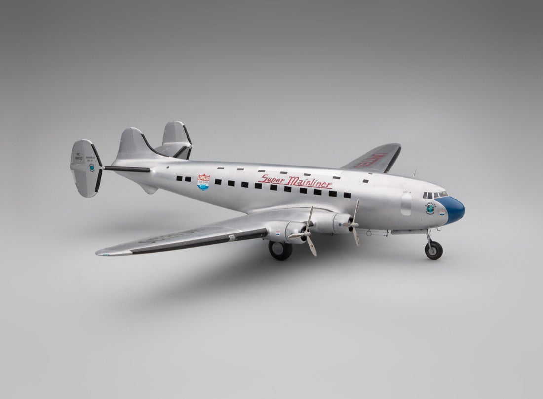United Air Lines Douglas DC-4E experimental prototype monoplane airliner model aircraft  1985