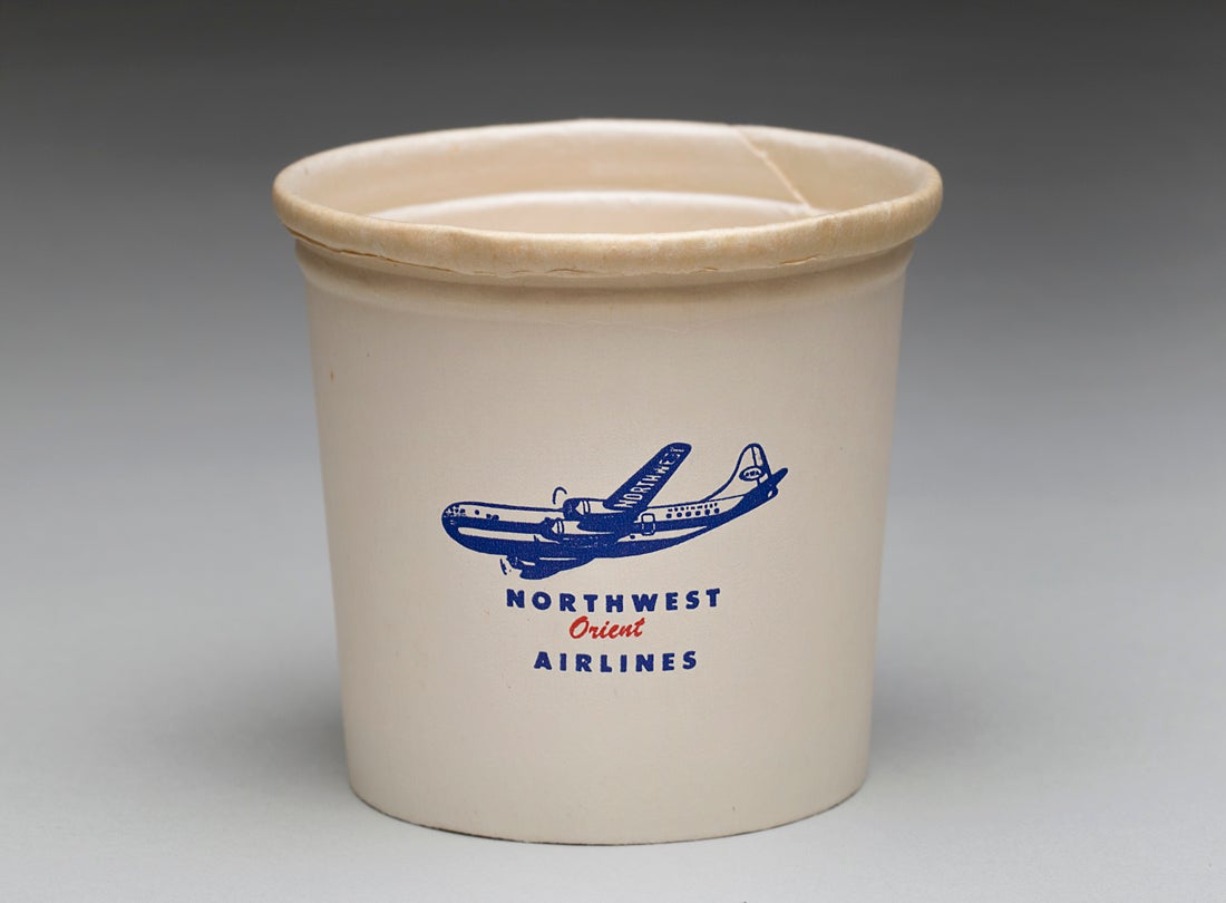 Northwest Orient Airlines paper cup  1950s