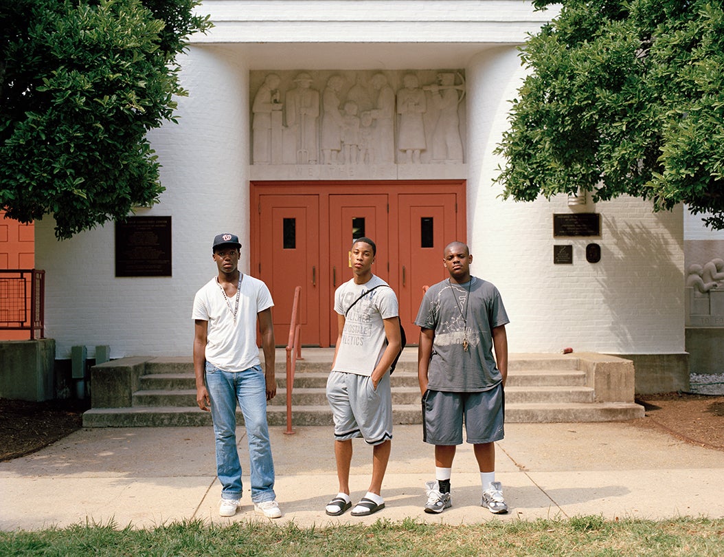 Teens in Front of Community Center, Greenbelt, Maryland  2009