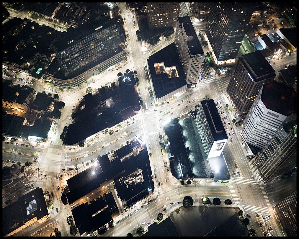 UCLA Hammer Museum Looking Northeast at Westwood and Lindbrook, Los Angeles, CA  2016
