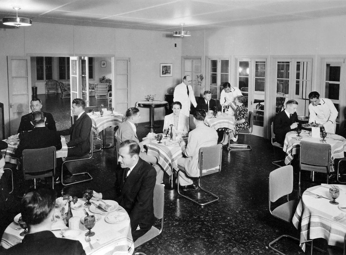 Dining room, Pan American Airways Inn, Midway Island c. 1937 