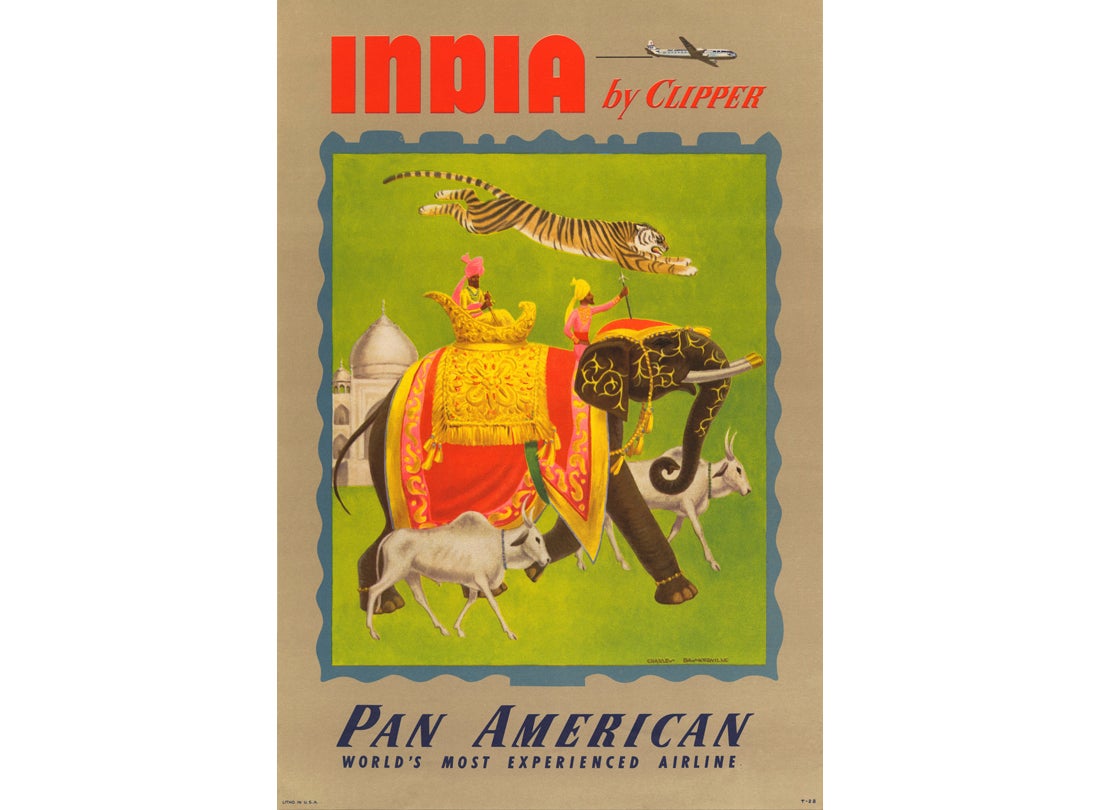 Pan American World Airways India by Clipper  c. 1950s