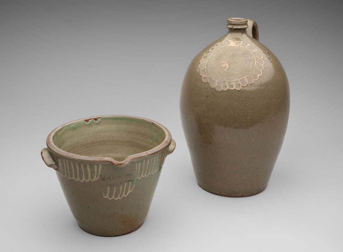 Cream riser and two-gallon jug  c. 1850