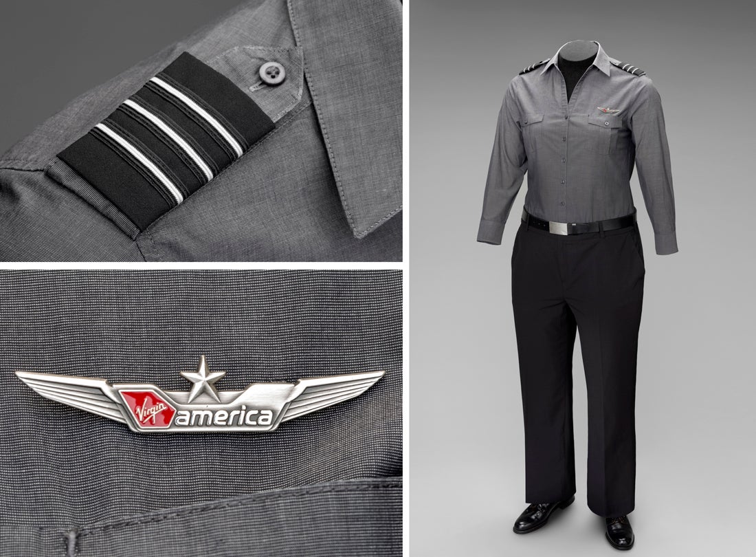 Virgin America female flight officer uniform  c. 2016