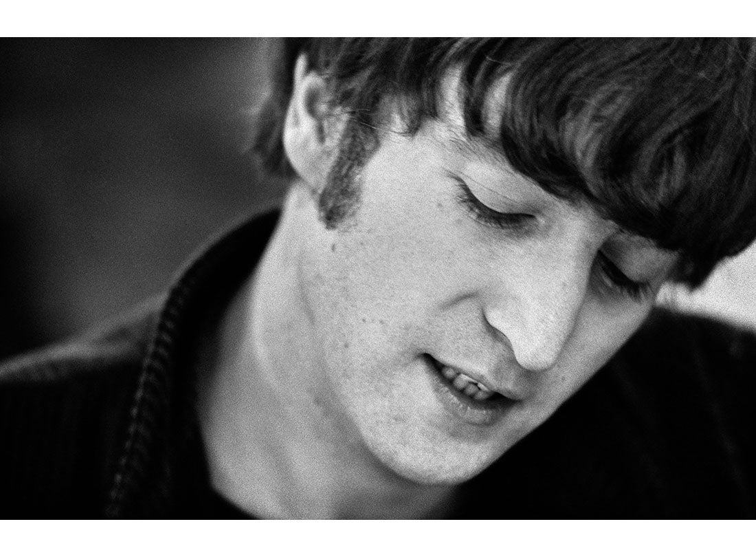 John Lennon in the locker room at Candlestick Park  August 29, 1966