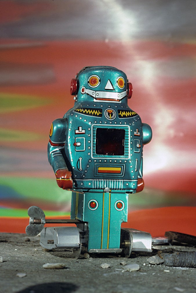 1960s “Mighty” tin wind-up robot, Japan  1991