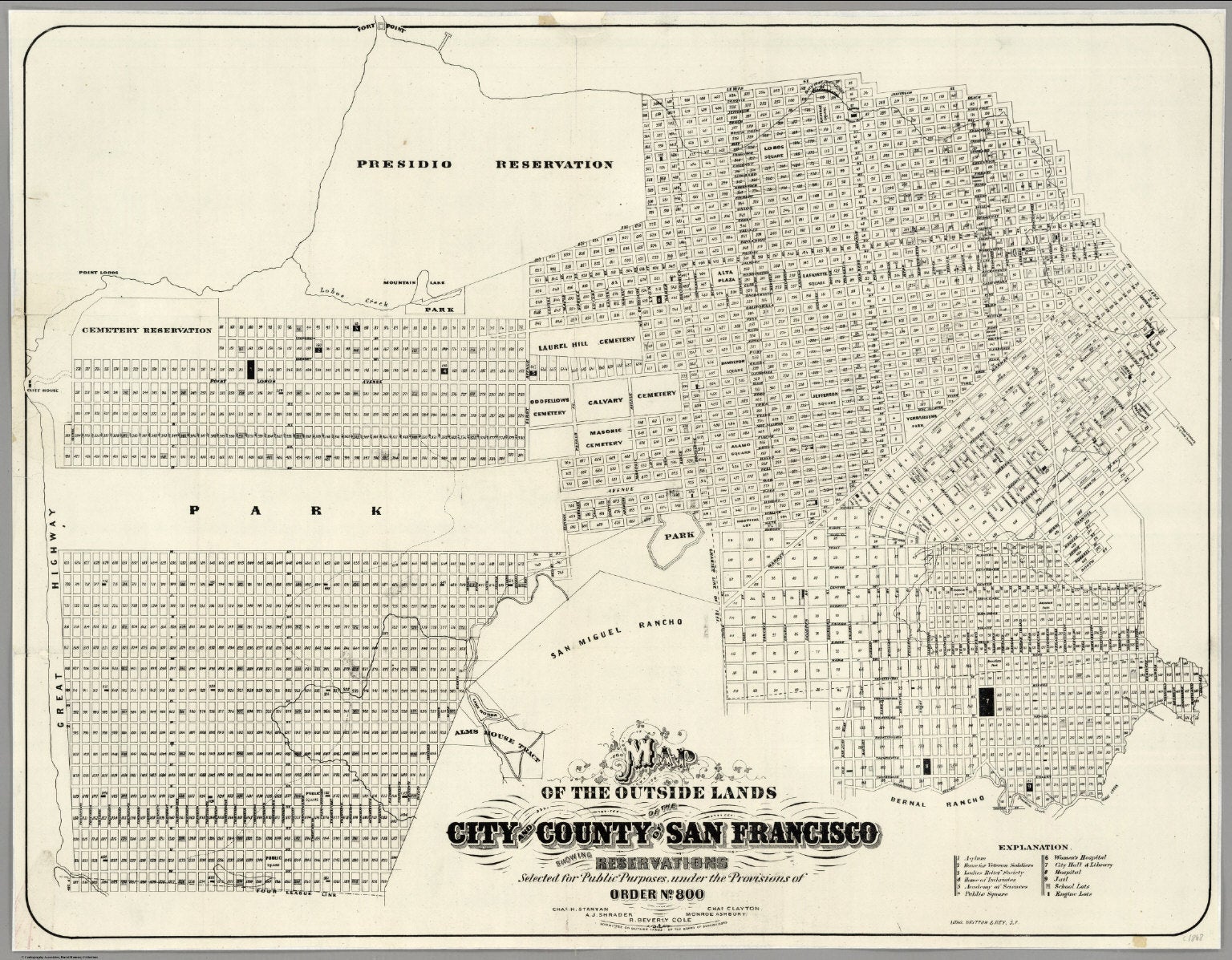 Map of the Outside Lands of the City and County of San Francisco  1868