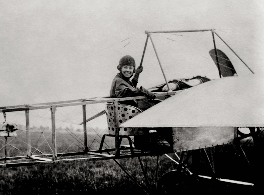 Matilde Moisant (1878–1964) in her Moisant/Bleriot monoplane  1911