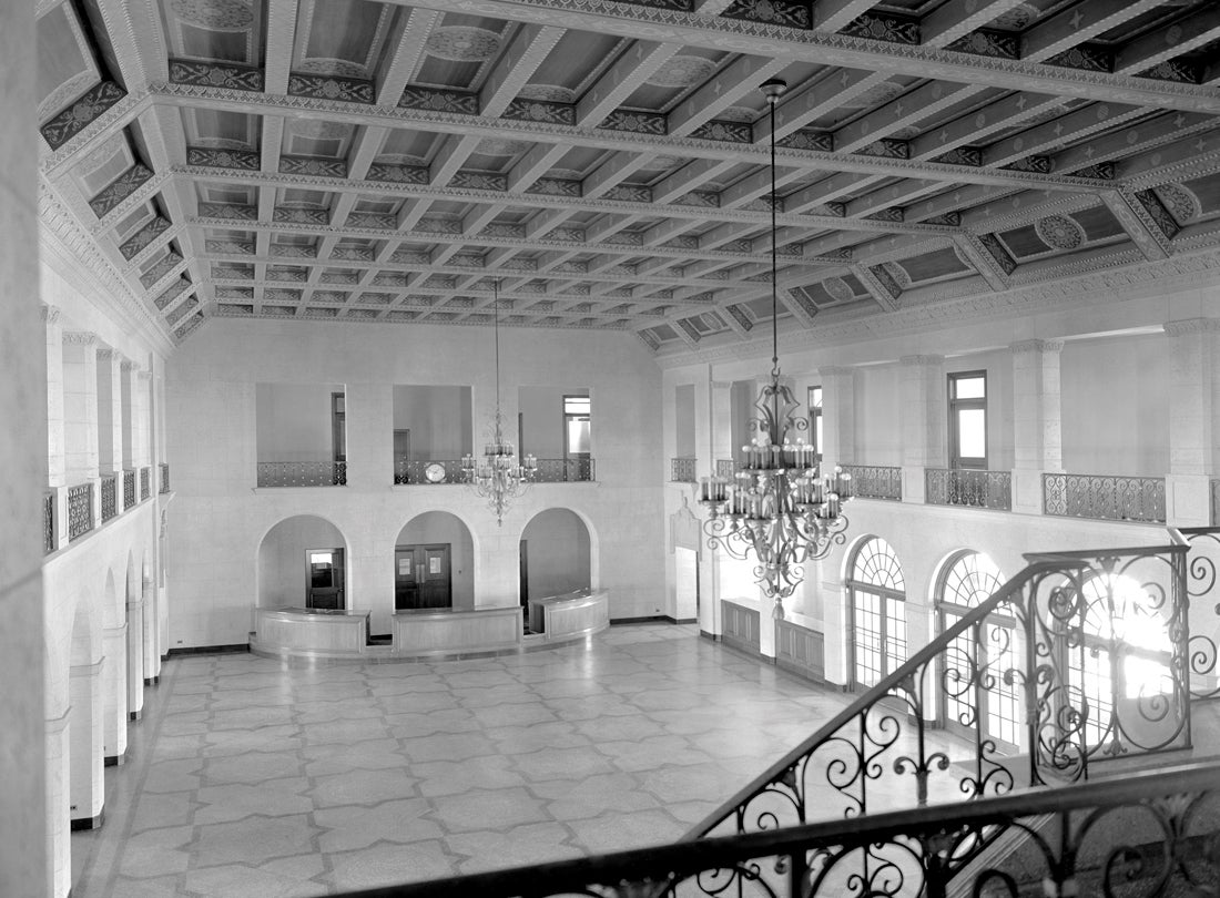 Administration and Terminal Building, passenger waiting room from upper level mezzanine, San Francisco Airport  July 15, 1937