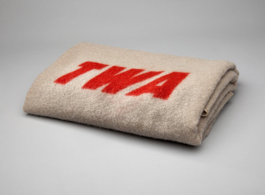 TWA (Trans World Airlines) in-flight blanket  1950s