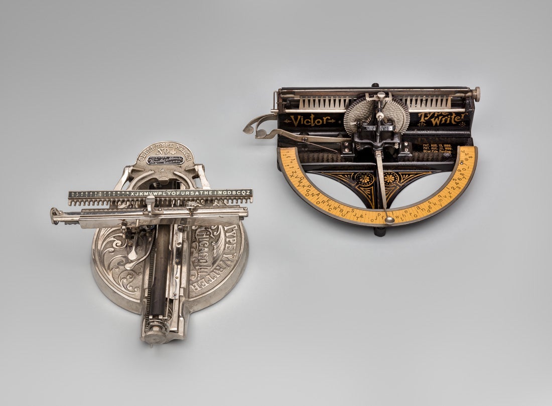 Odell Type Writer No. 4  c. 1900; Victor Type Writer  1889–92