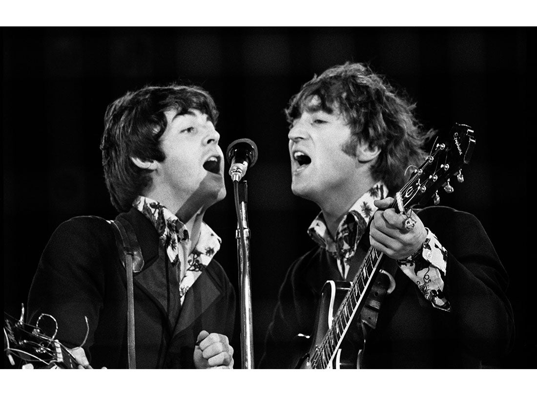 Paul McCartney and John Lennon at Candlestick Park  August 29, 1966