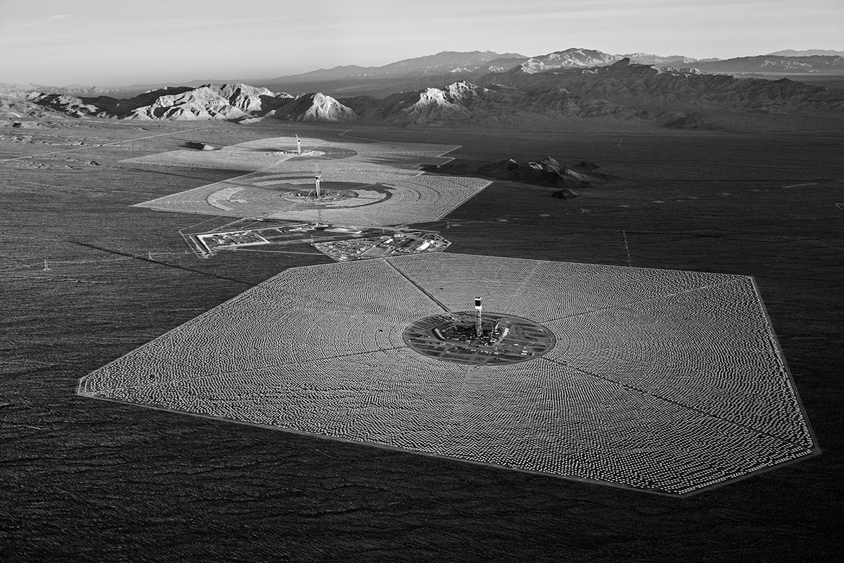 #8502, view north of Ivanpah units 1, 2, and 3 at sunrise  2013